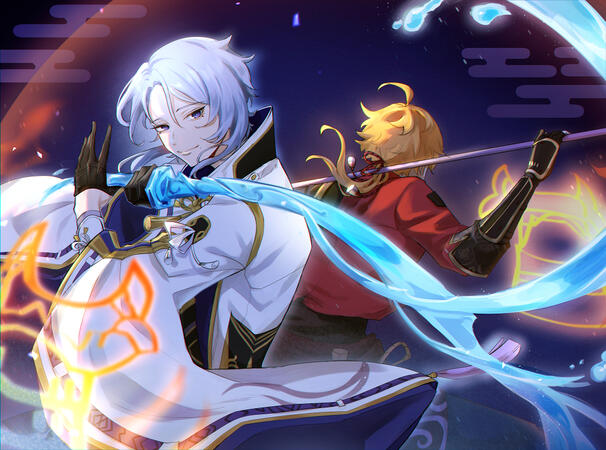 Ayato and Thoma - Genshin Impact Ayato and Thoma - Genshin Impact